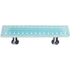 Sietto [P-901-ORB] Glass Cabinet Pull Handle - Texture Series - Standard Size - Light Aqua Honeycomb Glass - Oil Rubbed Bronze Base - 3" C/C - 5" L