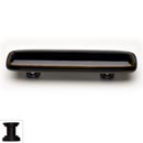 Sietto [P-101-ORB] Handmade Glass Cabinet Pull Handle - Stratum - Woodland Brown & Black - Oil Rubbed Bronze Base - 5" L