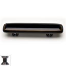 Sietto [P-101-PC] Handmade Glass Cabinet Pull Handle - Stratum - Woodland Brown & Black - Polished Chrome Base - 5" L