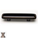 Sietto [P-101-SN] Handmade Glass Cabinet Pull Handle - Stratum - Woodland Brown &amp; Black - Satin Nickel Base - 5&quot; L