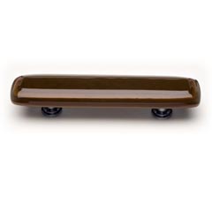 Sietto [P-102-ORB] Handmade Glass Cabinet Pull Handle - Stratum - Woodland Brown &amp; Umber Brown - Oil Rubbed Bronze Base - 5&quot; L