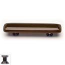Sietto [P-102-PC] Handmade Glass Cabinet Pull Handle - Stratum - Woodland Brown & Umber Brown - Polished Chrome Base - 5" L