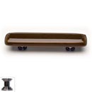 Sietto [P-102-PC] Handmade Glass Cabinet Pull Handle - Stratum - Woodland Brown & Umber Brown - Polished Chrome Base - 3" C/C - 5" L