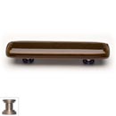 Sietto [P-102-SN] Handmade Glass Cabinet Pull Handle - Stratum - Woodland Brown & Umber Brown - Satin Nickel Base - 5" L