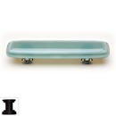 Sietto [P-103-ORB] Handmade Glass Cabinet Pull Handle - Stratum - Spruce Green - Oil Rubbed Bronze Base - 5" L