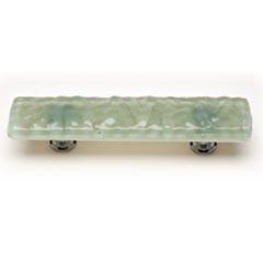 Sietto [P-201-ORB] Handmade Glass Cabinet Pull Handle - Glacier - Spruce Green - Oil Rubbed Bronze Base - 5" L