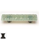 Sietto [P-201-ORB] Handmade Glass Cabinet Pull Handle - Glacier - Spruce Green - Oil Rubbed Bronze Base - 5" L