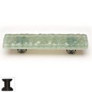 Sietto [P-201-ORB] Handmade Glass Cabinet Pull Handle - Glacier - Spruce Green - Oil Rubbed Bronze Base - 3" C/C - 5" L