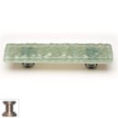 Sietto [P-201-SN] Handmade Glass Cabinet Pull Handle - Glacier - Spruce Green - Satin Nickel Base - 3" C/C - 5" L