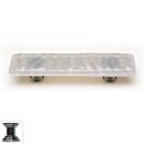 Sietto [P-204-PC] Handmade Glass Cabinet Pull Handle - Glacier - Blue-Grey - Polished Chrome Base - 5" L