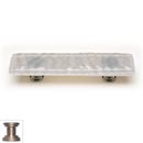Sietto [P-204-SN] Handmade Glass Cabinet Pull Handle - Glacier - Blue-Grey - Satin Nickel Base - 5" L