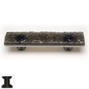 Sietto [P-206-ORB] Handmade Glass Cabinet Pull Handle - Glacier - Silver Grey - Oil Rubbed Bronze Base - 5&quot; L