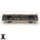 Sietto [P-206-PC] Handmade Glass Cabinet Pull Handle - Glacier - Silver Grey - Polished Chrome Base - 5" L