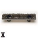 Sietto [P-206-PC] Handmade Glass Cabinet Pull Handle - Glacier - Silver Grey - Polished Chrome Base - 3" C/C - 5" L