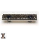 Sietto [P-206-SN] Handmade Glass Cabinet Pull Handle - Glacier - Silver Grey - Satin Nickel Base - 5&quot; L