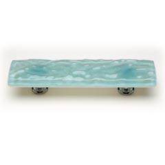 Sietto [P-208-ORB] Handmade Glass Cabinet Pull Handle - Glacier - Light Aqua - Oil Rubbed Bronze Base - 5" L