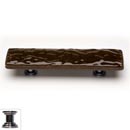 Sietto [P-209-PC] Handmade Glass Cabinet Pull Handle - Glacier - Woodland Brown - Polished Chrome Base - 3" C/C - 5" L