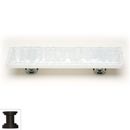 Sietto [P-212-ORB] Handmade Glass Cabinet Pull Handle - Glacier - White - Oil Rubbed Bronze Base - 5" L