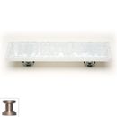 Sietto [P-212-SN] Handmade Glass Cabinet Pull Handle - Glacier - White - Satin Nickel Base - 3" C/C - 5" L