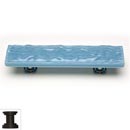 Sietto [P-215-ORB] Handmade Glass Cabinet Pull Handle - Glacier - Powder Blue - Oil Rubbed Bronze Base - 3&quot; C/C - 5&quot; L