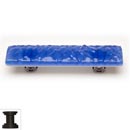 Sietto [P-219-ORB] Handmade Glass Cabinet Pull Handle - Glacier - Sky Blue - Oil Rubbed Bronze Base - 5&quot; L