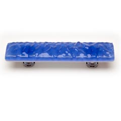 Sietto [P-219-SN] Handmade Glass Cabinet Pull Handle - Glacier - Sky Blue - Satin Nickel Base - 5" L