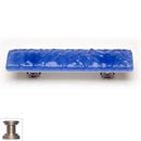 Sietto [P-219-SN] Handmade Glass Cabinet Pull Handle - Glacier - Sky Blue - Satin Nickel Base - 5" L