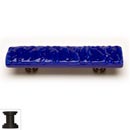 Sietto [P-221-ORB] Handmade Glass Cabinet Pull Handle - Glacier - Deep Cobalt - Oil Rubbed Bronze Base - 5" L