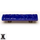 Sietto [P-221-PC] Handmade Glass Cabinet Pull Handle - Glacier - Deep Cobalt - Polished Chrome Base - 5&quot; L