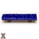 Sietto [P-221-SN] Handmade Glass Cabinet Pull Handle - Glacier - Deep Cobalt - Satin Nickel Base - 3&quot; C/C - 5&quot; L