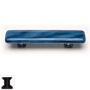 Sietto [P-303-ORB] Handmade Glass Cabinet Pull Handle - Cirrus - Marine Blue - Oil Rubbed Bronze Base - 5&quot; L