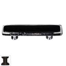 Sietto [P-700-ORB] Handmade Glass Cabinet Pull Handle - Reflective - Black - Oil Rubbed Bronze Base - 5&quot; L