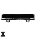 Sietto [P-700-ORB] Handmade Glass Cabinet Pull Handle - Reflective - Black - Oil Rubbed Bronze Base - 3" C/C - 5" L