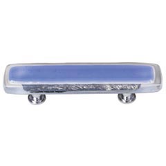 Sietto [P-704-ORB] Handmade Glass Cabinet Pull Handle - Reflective - Sky Blue - Oil Rubbed Bronze Base - 5" L