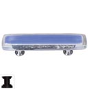 Sietto [P-704-ORB] Handmade Glass Cabinet Pull Handle - Reflective - Sky Blue - Oil Rubbed Bronze Base - 5" L