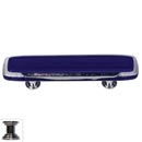 Sietto [P-707-PC] Handmade Glass Cabinet Pull Handle - Reflective - Deep Cobalt - Polished Chrome Base - 3&quot; C/C - 5&quot; L