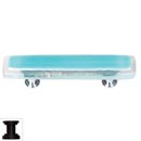 Sietto [P-708-ORB] Handmade Glass Cabinet Pull Handle - Reflective - Aqua - Oil Rubbed Bronze Base - 5" L