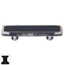 Sietto [P-709-ORB] Handmade Glass Cabinet Pull Handle - Reflective - Slate Grey - Oil Rubbed Bronze Base - 5" L