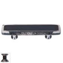 Sietto [P-709-PC] Handmade Glass Cabinet Pull Handle - Reflective - Slate Grey - Polished Chrome Base - 5" L