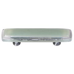Sietto [P-712-ORB] Handmade Glass Cabinet Pull Handle - Reflective - Spruce Green - Oil Rubbed Bronze Base - 5&quot; L
