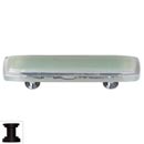 Sietto [P-712-ORB] Handmade Glass Cabinet Pull Handle - Reflective - Spruce Green - Oil Rubbed Bronze Base - 5" L