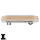 Sietto [P-714-ORB] Handmade Glass Cabinet Pull Handle - Reflective - Sesame - Oil Rubbed Bronze Base - 5" L