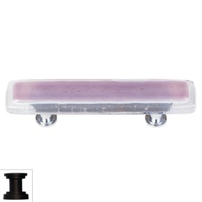 Sietto [P-718-ORB] Handmade Glass Cabinet Pull Handle - Reflective - Purple - Oil Rubbed Bronze Base - 5" L
