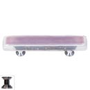 Sietto [P-718-PC] Handmade Glass Cabinet Pull Handle - Reflective - Purple - Polished Chrome Base - 3" C/C - 5" L