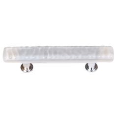 Sietto [SP-204-ORB] Handmade Glass Cabinet Pull Handle - Skinny Glacier - Blue-Grey - Oil Rubbed Bronze Base - 5" L