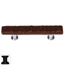 Sietto [SP-209-ORB] Handmade Glass Cabinet Pull Handle - Skinny Glacier - Woodland Brown - Oil Rubbed Bronze Base - 3&quot; C/C - 5&quot; L