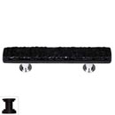 Sietto [SP-213-ORB] Handmade Glass Cabinet Pull Handle - Skinny Glacier - Black - Oil Rubbed Bronze Base - 5" L