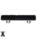 Sietto [SP-213-PC] Handmade Glass Cabinet Pull Handle - Skinny Glacier - Black - Polished Chrome Base - 5" L