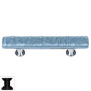 Sietto [SP-215-ORB] Handmade Glass Cabinet Pull Handle - Skinny Glacier - Powder Blue - Oil Rubbed Bronze Base - 3&quot; C/C - 5&quot; L