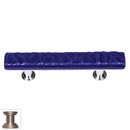 Sietto [SP-221-SN] Handmade Glass Cabinet Pull Handle - Skinny Glacier - Deep Cobalt - Satin Nickel Base - 5" L